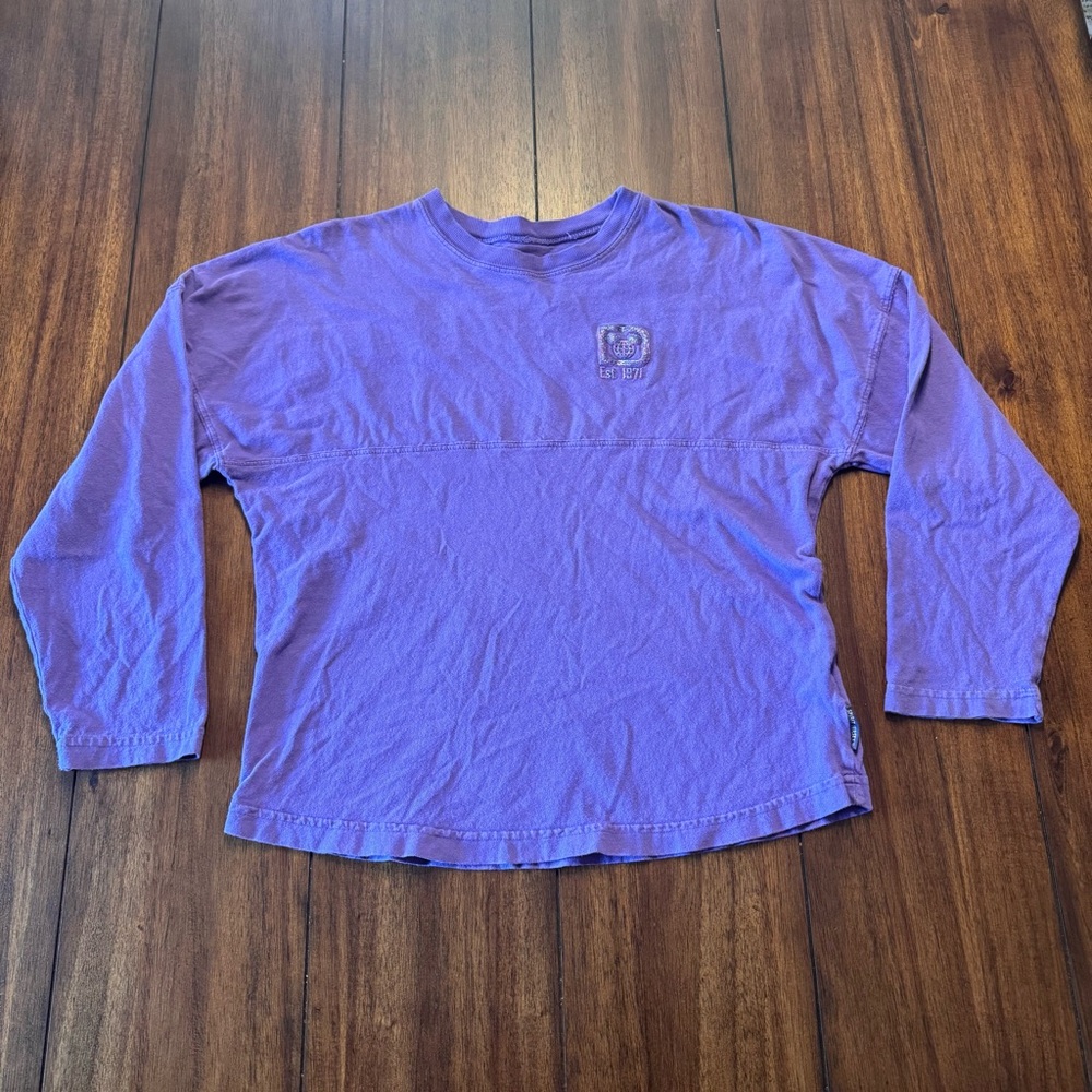 Disney Park Purple Potion Spirit Jersey Glitter Letter Long Sleeve Tee Junior XL